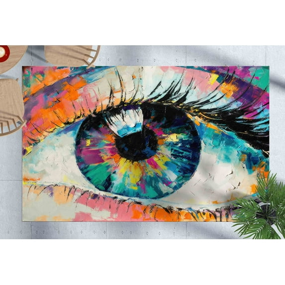 Car Mat Rugs, Eye Rug, Modern Rugs, Abstract Eye Rug, Modern Rug, Area Rug, Modern Rug, Colorful Rug, Office Decor Rugs, Dining Room Rug, 3.3'x6.5' - 100x200 cm
