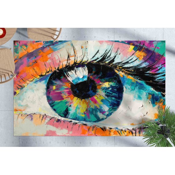 Car Mat Rugs, Eye Rug, Modern Rugs, Abstract Eye Rug, Modern Rug, Area Rug, Modern Rug, Colorful Rug, Office Decor Rugs, Dining Room Rug, 5.9'x9.2' - 180x280 cm