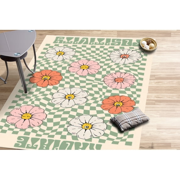 Car Mat Rugs, Soft Tones Rug, Flowers, Rug Personalizeds Rugs, Modern Rug, Indoor Rug, Floral Pattern Modern Rugs, Dining Room Rug, 1.7'x2.3' - 50x70 cm