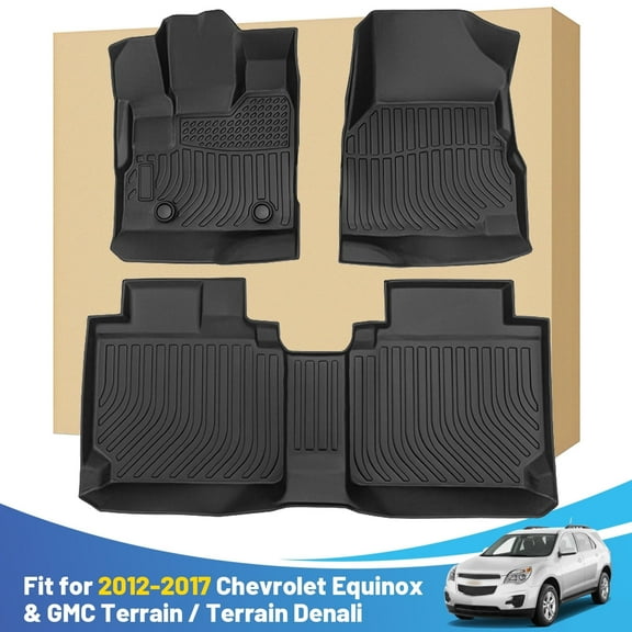 Car Mats Replacement for Floor Liners Chevrolet Chevy Equinox/GMC Terrain 2012-2017 Heavy Duty All Weather Guard Black Front and Rear Car Carpet-Custom Fit-Tough/Durable/Odorless