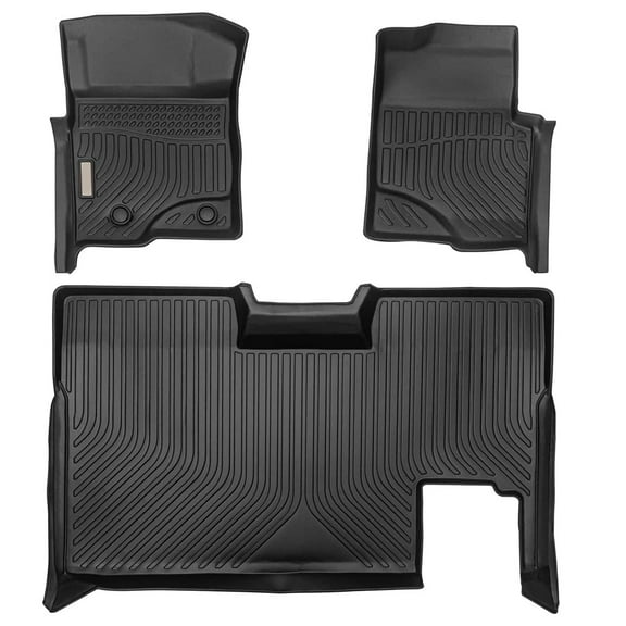 Car Mats Replacement for Floor Liners Ford F150 F-150 Super Crew Cab 2011-2014 Heavy Duty All Weather Guard Black Front and Rear Car Carpet-Custom Fit-Tough/Durable/Odorless