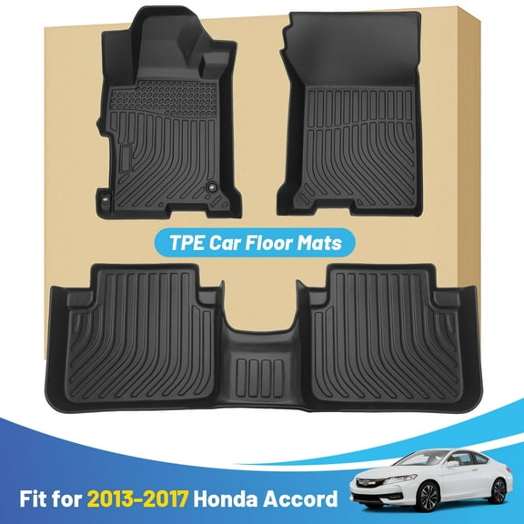 Car Mats Floor Liners Replacement for Honda Accord 9th 2013-2017 Heavy Duty All Weather Guard Black Front and Rear Car Carpet-Custom Fit Tough Durable