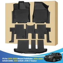 Car Mats Replacement for Floor Liners Infiniti QX60 2014-2020 / JX35 2013 / Pathfinder 2013-2020 All Weather Black Front Rear Car Carpet Custom Fit