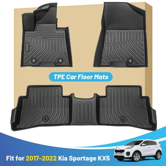 Car Mat Floor Liner Replacement for Kia Sportage KX5 2017-2022 Heavy Duty All Weather Guard Black Front and Rear Car Carpet-Custom Fit-Tough/Durable
