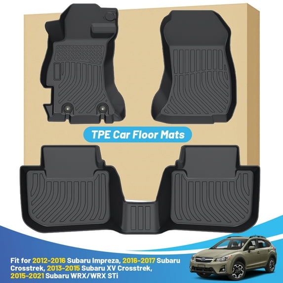 Car Mats Replacement for Floor Liners Subaru WRX/WRX STI 2015-2021 Heavy Duty All Weather Guard Black Front and Rear Car Carpet-Custom Fit-Tough/Durable/Odorless