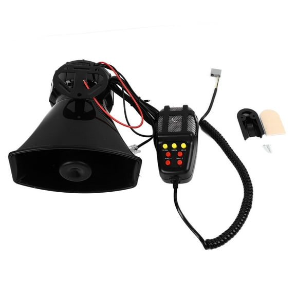 Car Megaphone Speaker, 7 Tone Sound Siren Horn Emergency Sound Amplifier Plastic for Vehicle 12V