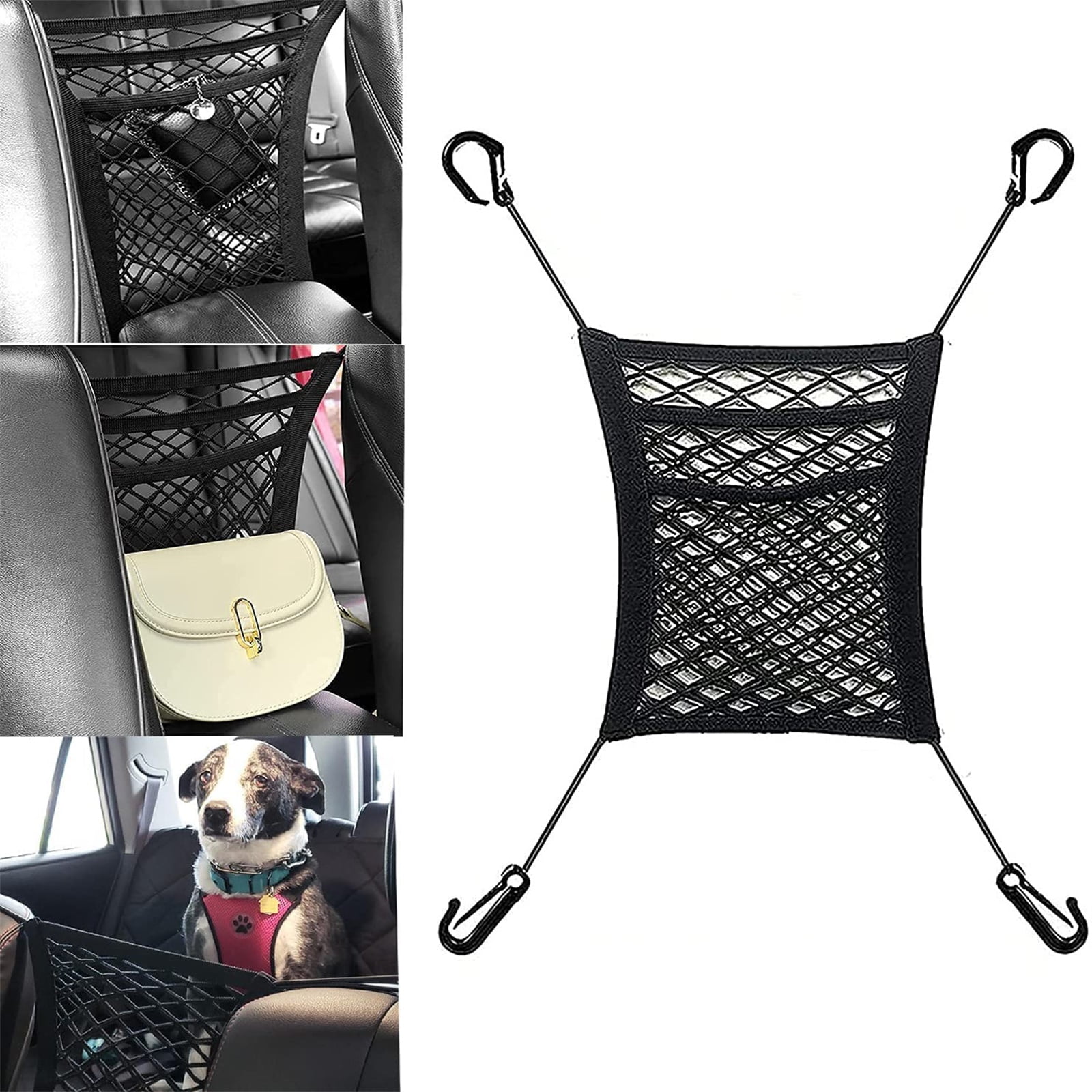 Car Mesh Organizer, TSV Car Back Seat Storage Mesh Bag, 3 Layer Car