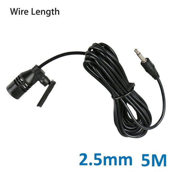 Car Microphone for Radio Gps Audio Dvd External Mic 2.5Mm Connector 5M Cable