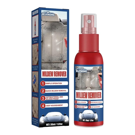 Car Mildew Remover Cleaner - 30ml Auto Interior Roof Cleaning Agent for Leather, Plastic & Rubber Surfaces - Deep Cleaning & UV Protection