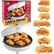 Car Mini Waffle Maker - Make 7 Fun, Different Race Cars, Trucks, and Automobile Vehicle Shaped Pancakes - Electric Non-Stick, Kid's Waffler Iron