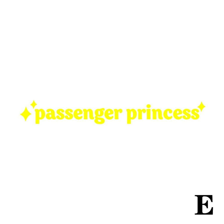 Passenger princess decal sticker for car rear view mirror (white)