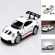 Car Model 2 1/36 Scale Diecast Pull Back Vehicle 911 3 RS Toy for Boys Girls Display Collectible Cars For Car Enthusiasts, 12.3X5.3X3.6 CM, White