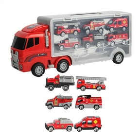 Car Model 2 Fire Truck Toy Vehicle for Kids - Alloy Construction and Realistic Emergency Response Design Toy Car Model for Collectors and Play, 34X14 CM, Red