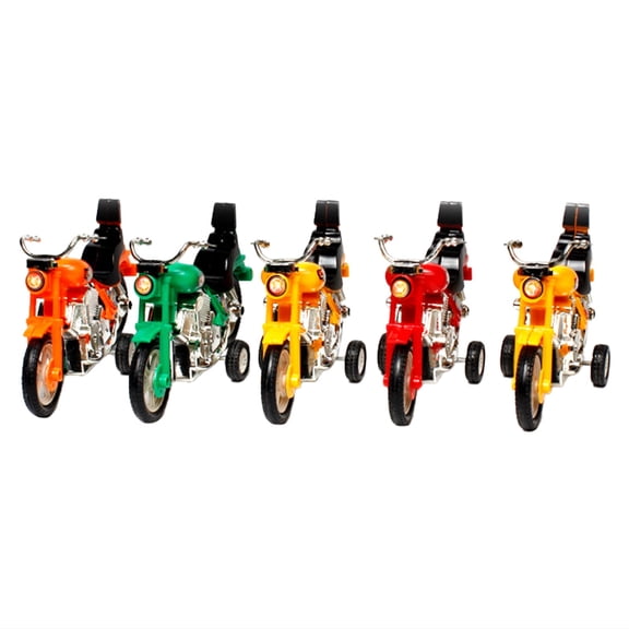 Car Model Motorcycle Toys Set of 5 for Kids Push and Go Friction Powered Motorbikes Birthday Party Unique Cake Toppers Assorted Colors,14.5 cmx8.8 cm,Multicolor