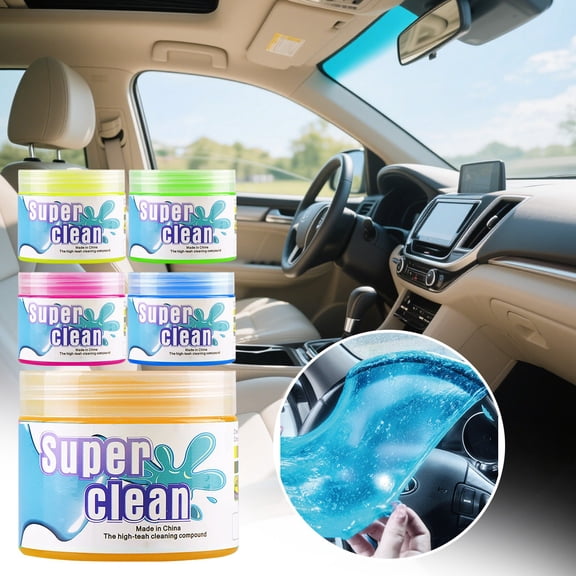 Car Modeling Material Cleaner Dust Gel | 3 X 3 Inch Car Interior Cleaner | Multipurpose Cleaner for Keyboard Cleaner and Auto Detailing, Yellow 1 Pack