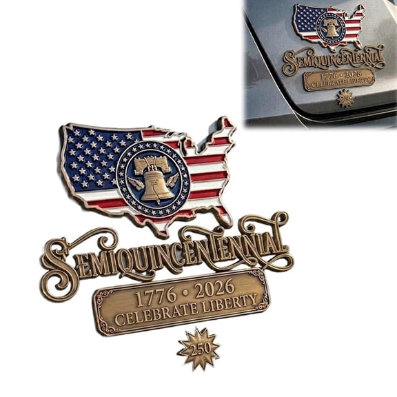 Car Modification Emblem, Metal Car Sticker, Body Decal, Rear Badge, Celebrating 250th Anniversary of the United States, Auto Accessory for Car Exterior