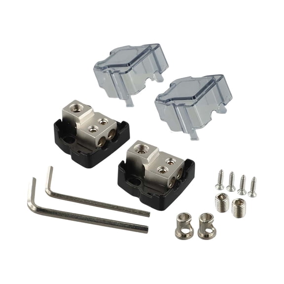 Car Modified Audio Power Splitter,One In And Two Out,4Ga In 8Ga Out, With Wrench Fangkenuo