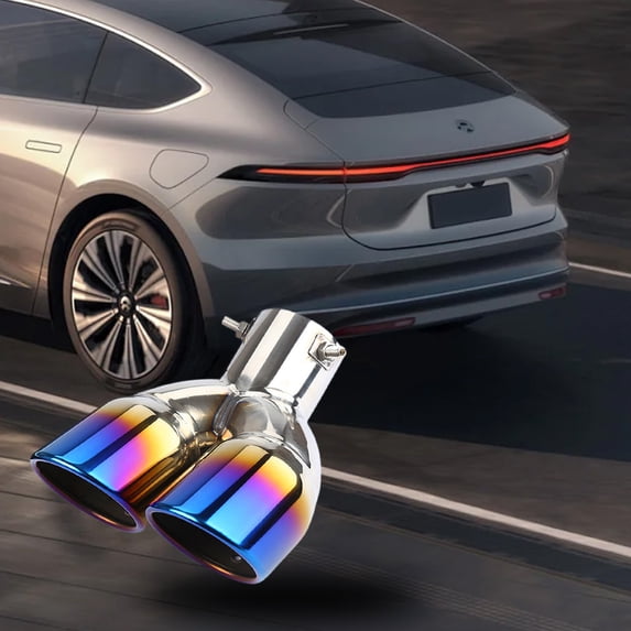 Car Modified Exhaust Pipe Tailpipe Cover, Stainless Steel Exhaust Tip Decoration, Sporty Rear Styling Upgrade, Rust Resistant Durable Exhaust Accessory, Easy Install Automotive Tailpipe