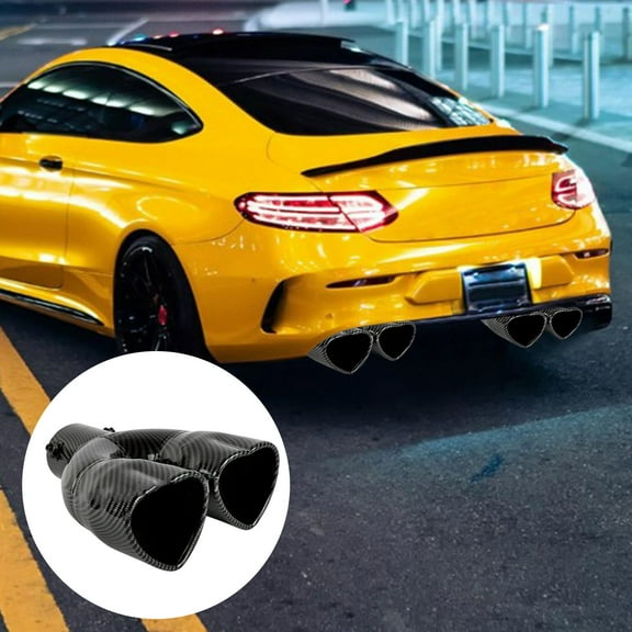 Car Modified Heart-shaped Double Pipe Tail Exhaust Pipe, Stylish Chrome Finish For Tail Throat, Durable And Attractive