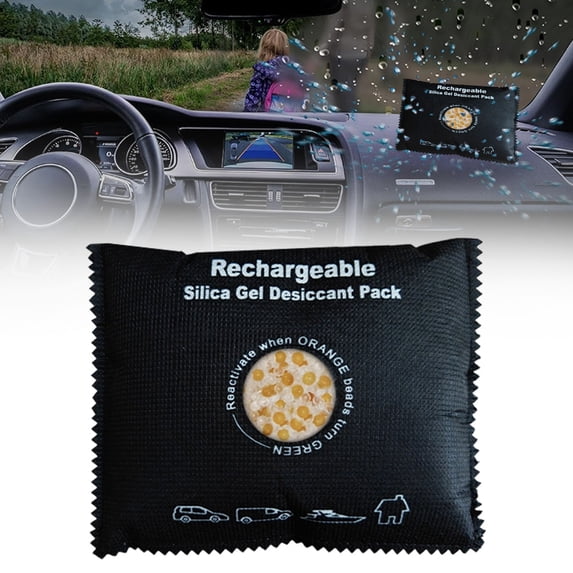Car Moisture Absorber Bags, Reusable Dehumidifier Bags, Portable condensation absorbers for windows, Closet, Car, Basement, RV, and Storage (A-100g)