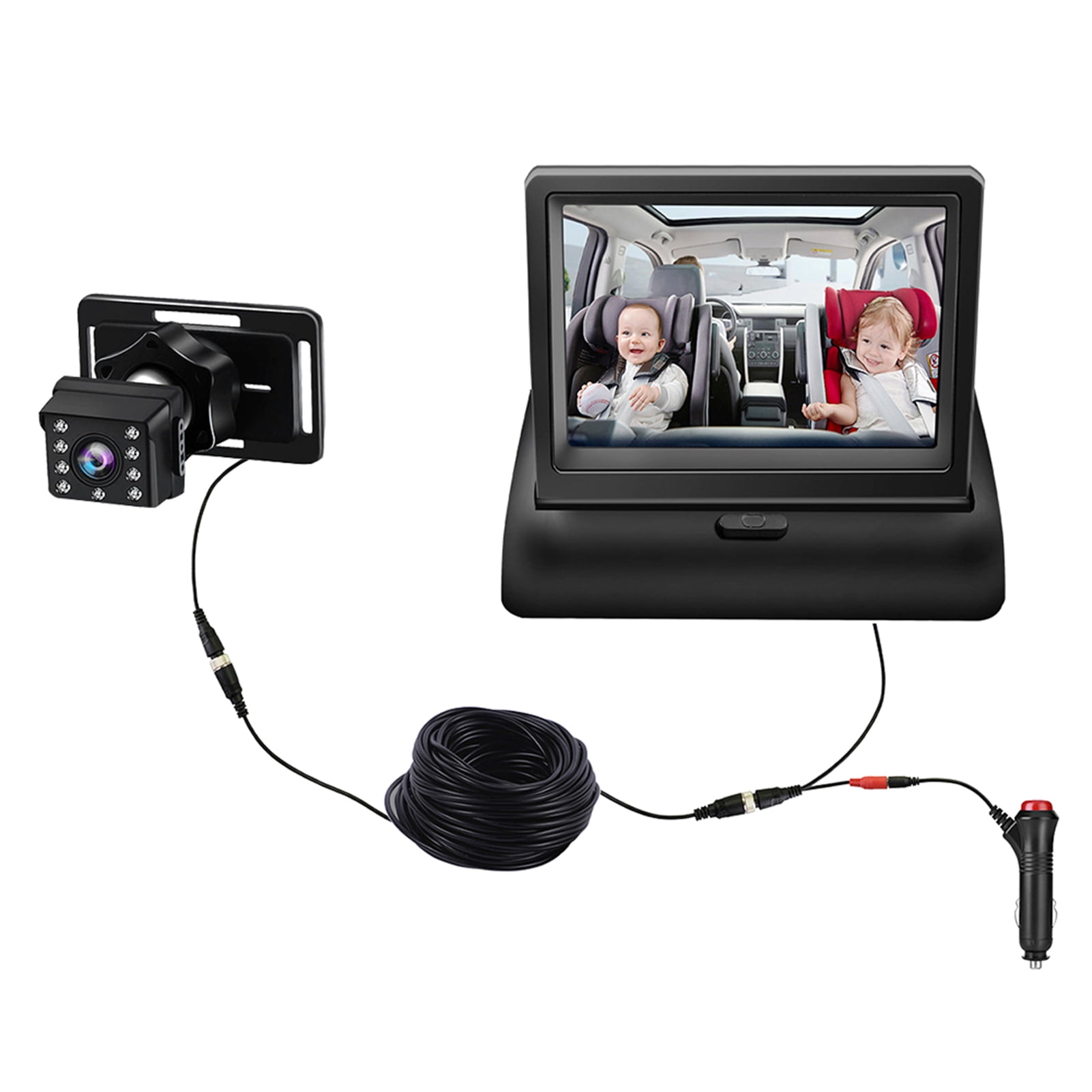 Car Monitor 1080P Monitor for Rear Facing Seat 4.3 Inch Folding Car ...