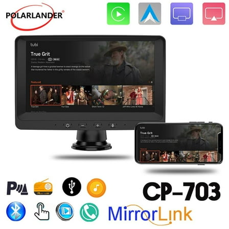 Car Monitor MirrorLink 7" Touch Screen Multimedia Player Bluetooth 5.0 Stereo Receiver Wireless Universal Android Auto/Carplay Car Monitor MirrorLink 7" Touch Screen Multimedia Player Bluetooth 5.0 S