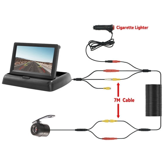 Car Monitor With Rear View Camera 4.3" TFT LCD HD Screen LED Backup Camera For Vehicle Parking Easy Installation ,Clear Images