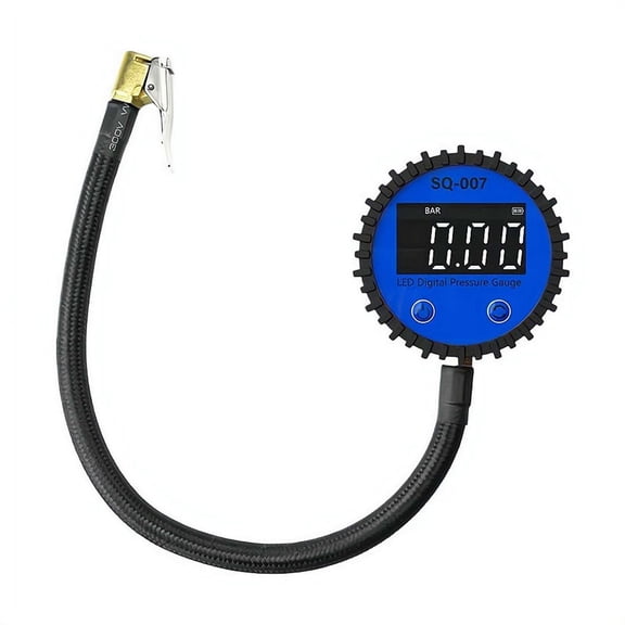 Car Motorcycle 0-255 PSI Tire Pressure Gauge LED Digital Display Inflation Hose Tire Pressure Monitor Pressure Gauge