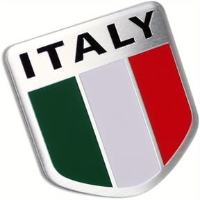 Italy Flag Car Sticker - Aluminum Emblem Decal for Motorcycle, Universal Fit, UV Protected