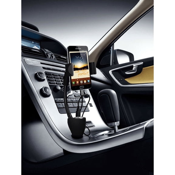 Car Mount Charger for Samsung Galaxy S23/FE/Plus/Ultra/S24/FE/Plus/Ultra - Holder DC Socket USB 2-Port Cradle Rotating Plug-in