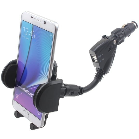 Car Mount Charger for iPhone SE (2020)/SE (2022) - Holder DC Socket USB Port Cradle Rotating Plug-in
