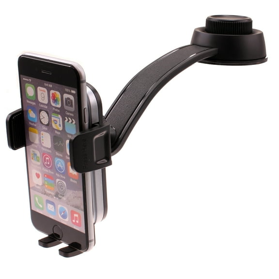 Car Mount Dash Phone Holder for iPhone 15/16/Plus/Pro/Pro Max/16e - Cradle Bendable Adjustable Aluminum Arm Swivel Dock Strong Grip