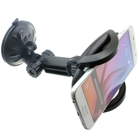Car Mount Dash for Samsung Galaxy S25/Edge/Plus/Ultra - Windshield Holder Cradle Swivel Dock Suction