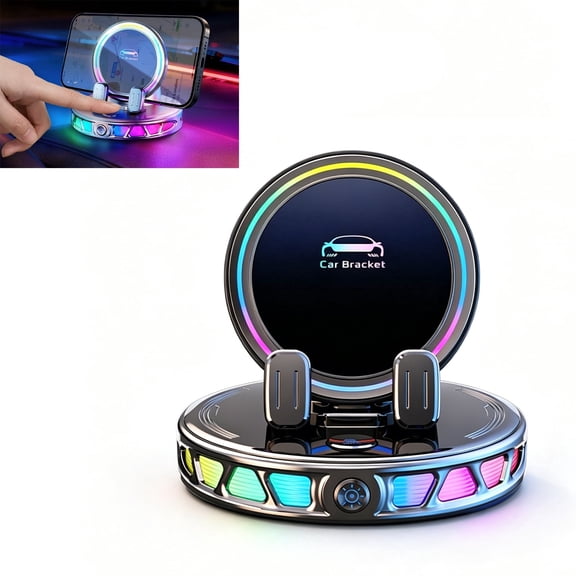Elnone Car Phone Mount with Wireless Charging & RGB Light, 360 Rotatable Fits Phone Samsung And All Smartphones