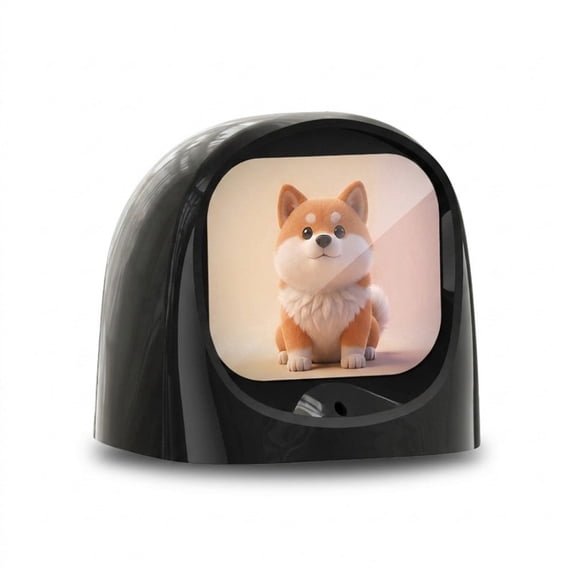 Car Mount Electronic Pet, Basic Puppy Model – Robot Pet Companion with Gyroscope Driving Interaction, 60+ Expressions, 1.83in Screen, Magnetic Mount, Black