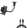 thumbnail image 1 of Car Mount Holder and 6ft USB-C Cable Charger Power Cord L8W for Dragon Touch Notepad 102 - Essential Phone (PH-1) - Google Pixel XL 5a 5G 5 4a 4 XL 3a XL 3 XL 5G 2 XL - HTC U11, 10, Bolt, 1 of 10