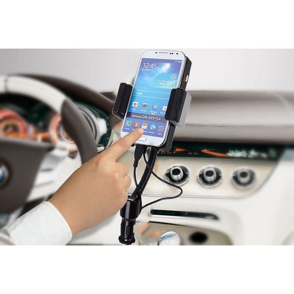 Car Mount, SANOXY Car Cradle Charging Dock Station with Radio FM Transmitter, Micro USB Charger Galaxy S6 edge