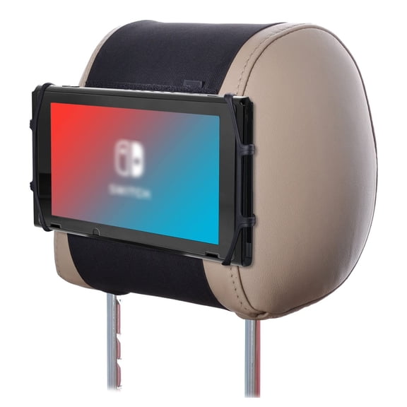 Car Mount Swivel Car Headrest Mount Silicone Holder for Nintendo Switch / Switch OLED / Switch 2-Black