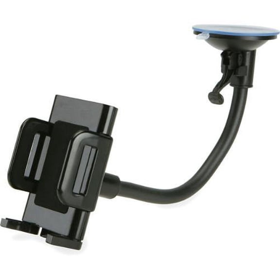 Car Mount Windshield Phone Holder Swivel Cradle Window Rotating Dock Stand Suction Black Gooseneck B9D Compatible With BLU Vivo XI Plus, Studio X8 HD, Pure View, R1 Plus, Life One X3