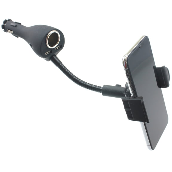 Car Mount for Nokia C200 - Charger Holder DC Socket USB 2-Port Cradle Swivel for Nokia C200