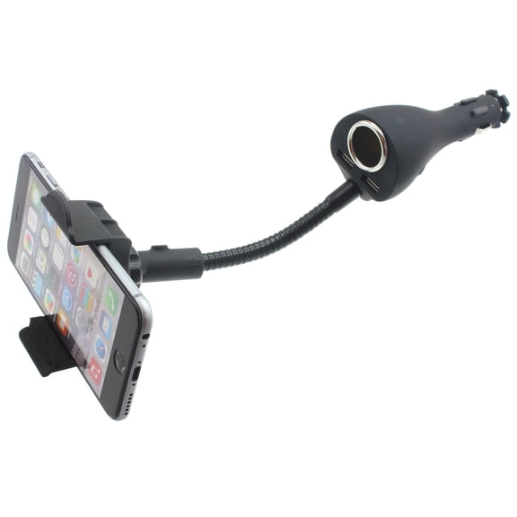 Car Mount for Nokia G50/G10/G20 - Charger Holder DC Socket USB 2-Port Cradle Swivel for Nokia G50/G10/G20