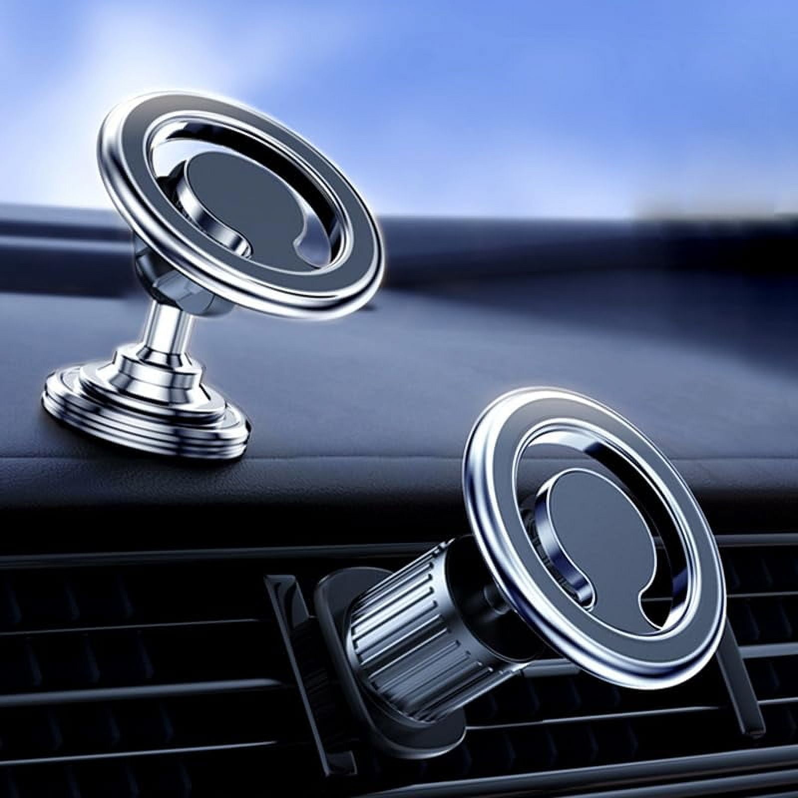 Car MountStrong Magnets Magnetic Phone Holder for Car Phone Holder Mount Truck Dash 360°Cellphone Holders for Your Car Accessories for Women Men iPhone 16 Pro 15 14 13Plus (2Silver, 7)