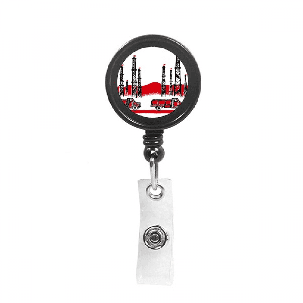 Car Mountain Tower Chinese Revolution Retractable Keychain Badge Holder ID Badge
