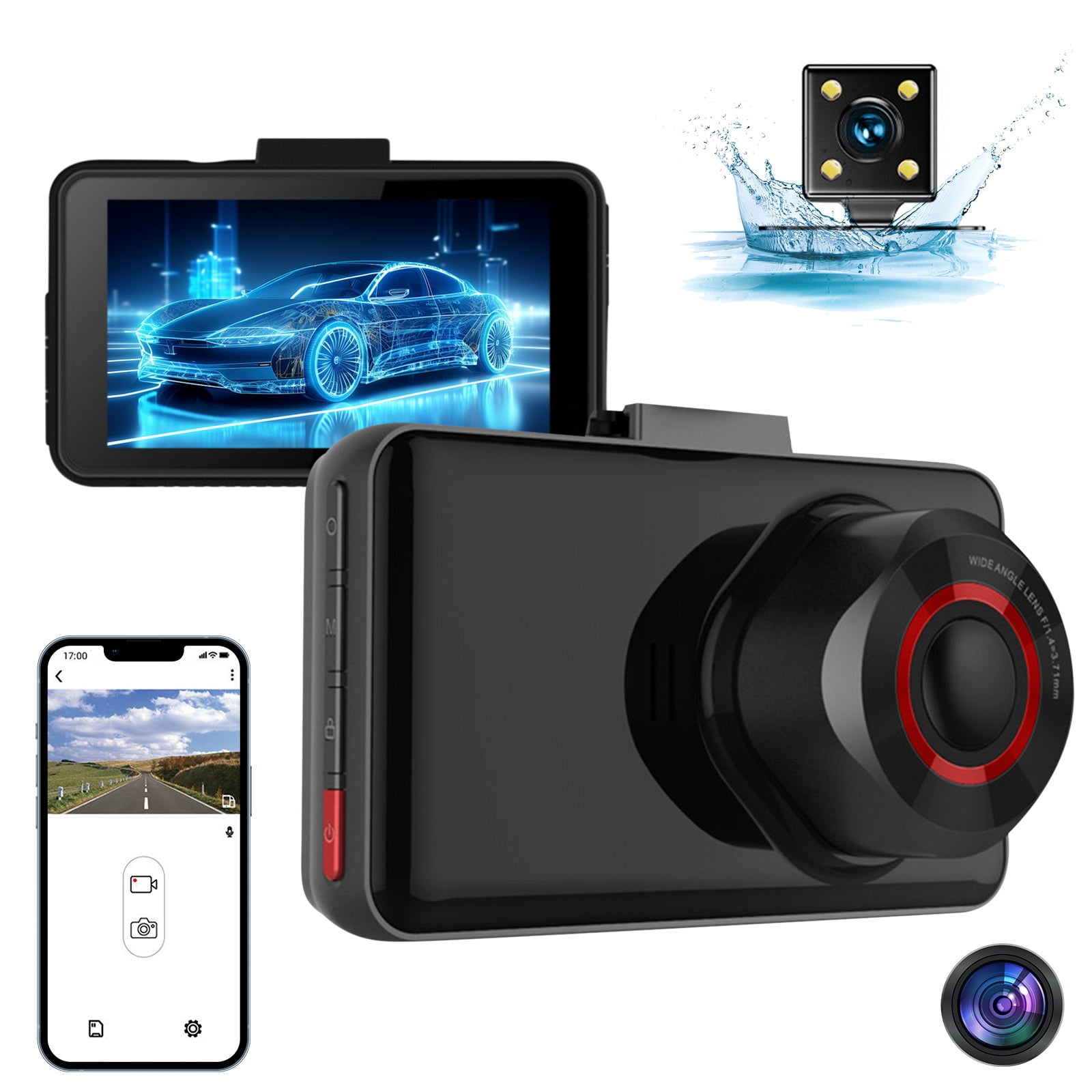 Car Mounted 360 Dash Cam Highdefinition Without Installation WIFI
