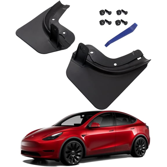 Car Mud Flaps Splash Guards Rear Mud Flap Compatible with Tesla Model Y 2025 2024 2020 2021 2022 2023 Accessories (No Need to Drill Holes, Set of 2)