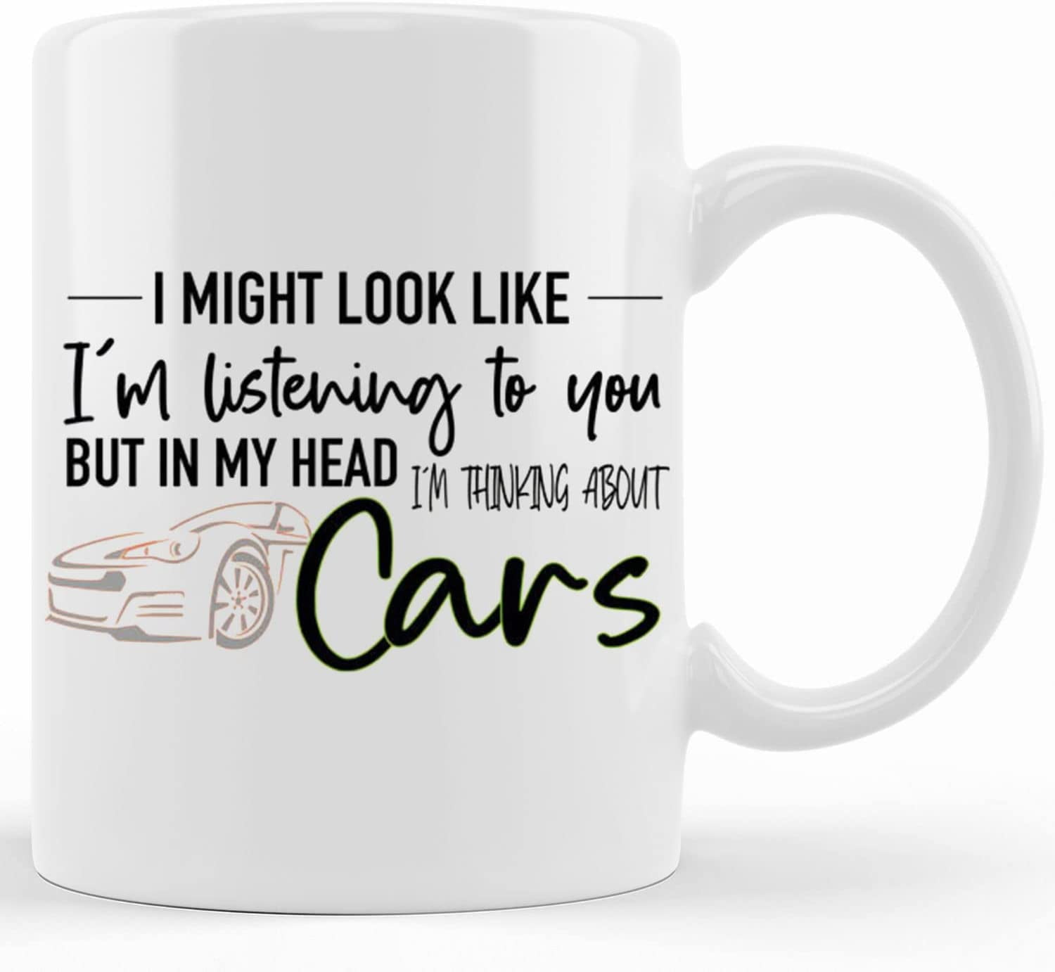Car Mug, Gift For Car Lover, Thinking About Cars, Car Coffee Mug, Gift For  Him, Car Lover Gift, Funny Mugs, Dad Mug, Father's Day Gift, RED