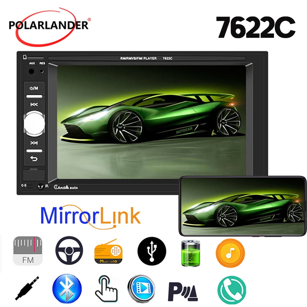 Car Multimedia Player Mirror link Carplay, Android Auto 2 DIN 7" Wince ...