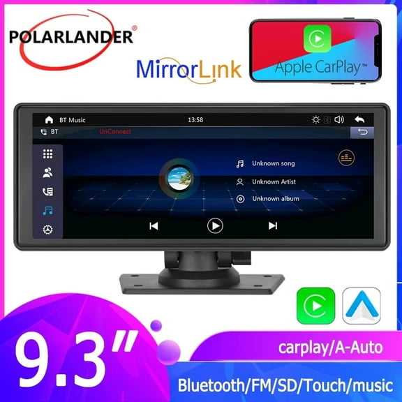 Car Multimedia Player Touch Screen Bluetooth Android Auto AI Voice Portable Wireless Carplay 9.3 inch For BMW Toyota Universal