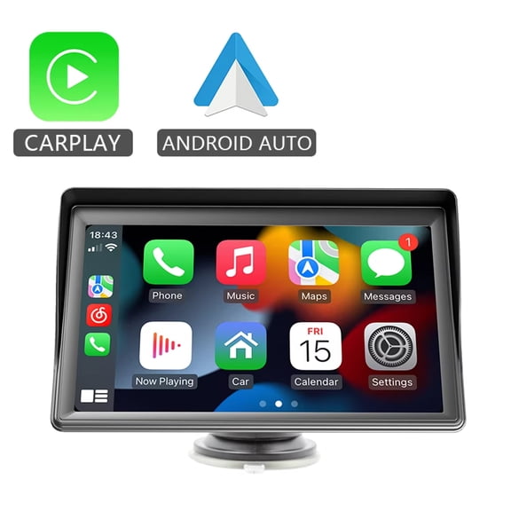 Car Multimedia Video Player, 7-inch Portable Touchscreen with USB/AUX for Rearview Camera, Supports CarPlay & Android