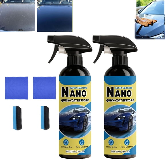 Car Nano Coating Spray - Nano Hydrophobic Ceramic Coating, Quick Restore & Mirror Shine, Easy-to-Sprays Auto Paint Protection, For Vehicle Shine & Protection